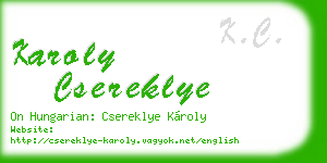 karoly csereklye business card